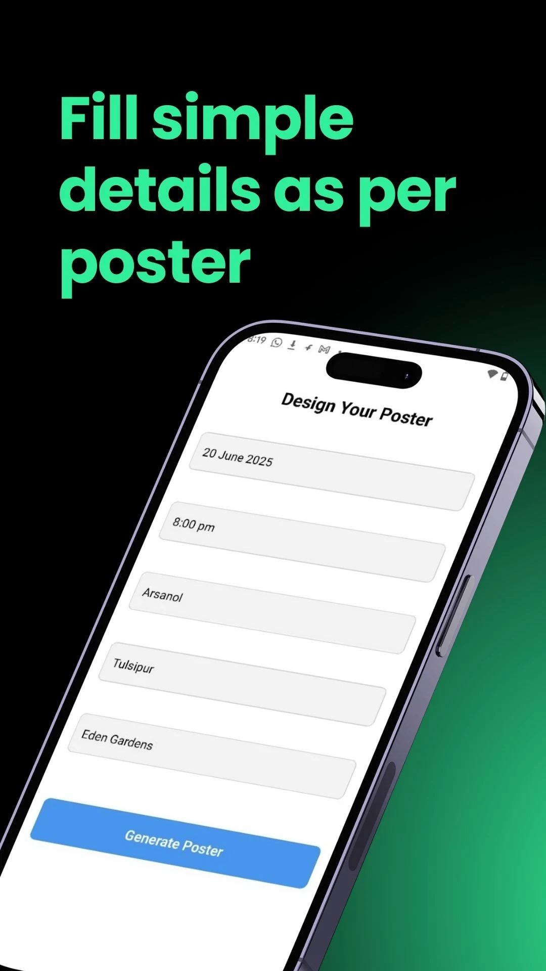 Cricket Tournament Poster Make screenshot